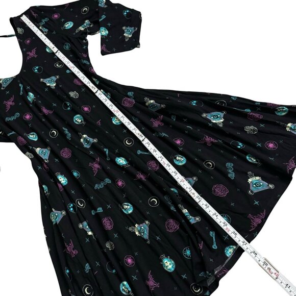 Torrid Disney Haunted Mansion Fluted midi Dress black plus size 1X stretchy nwot - Picture 5 of 15